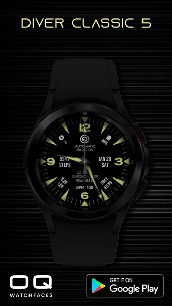 Diver ۵ Black For Wear OS ۴ - عکس برنامه موبایلی اندروید