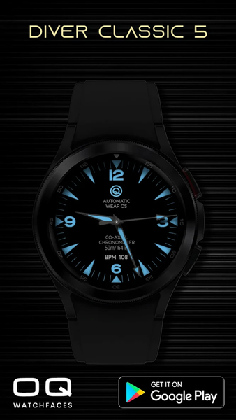 Diver 5 Black For Wear OS 4 - Image screenshot of android app