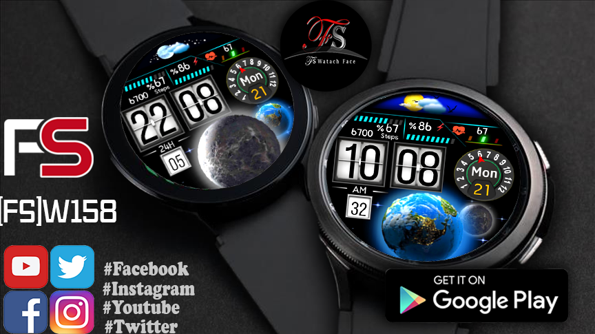 FS W158  DIGITAL WATCHFACE - Image screenshot of android app