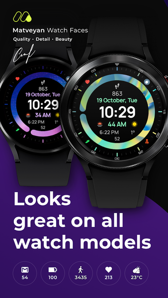 Rainbow Minimal Watchface - Image screenshot of android app
