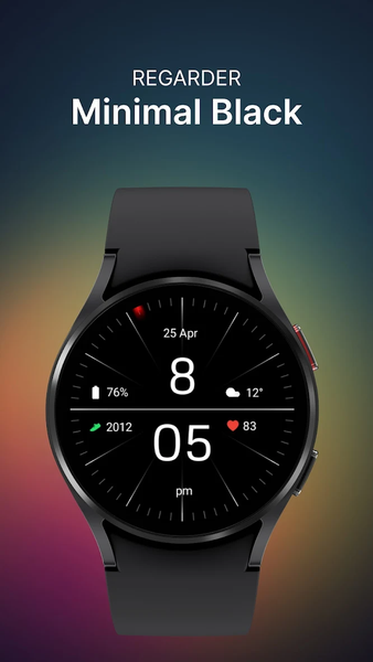 Minimal Black Watch Face - عکس برنامه موبایلی اندروید
