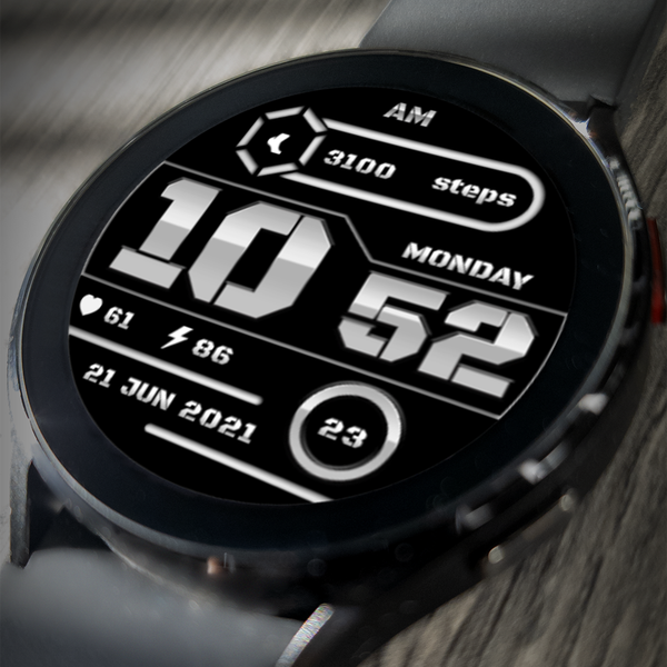 MJ۰۶۹ White Digital Watch Face - عکس برنامه موبایلی اندروید