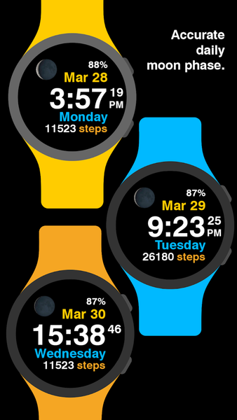 Moon Steps Watch Face - Image screenshot of android app