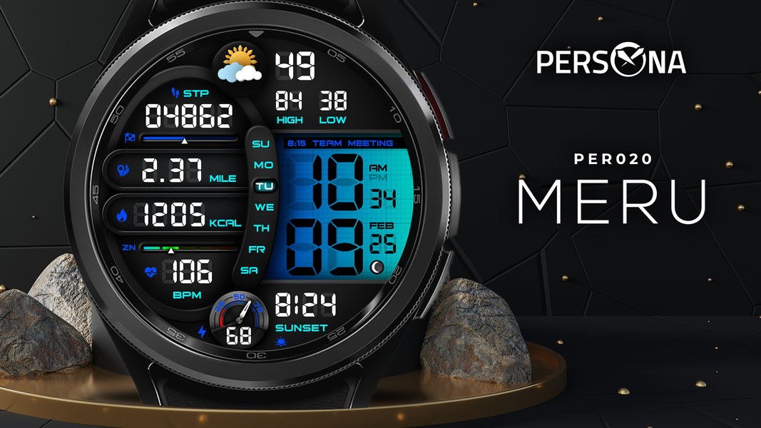 PER20 Meru Watch Face - Image screenshot of android app