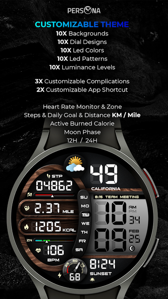 PER20 Meru Watch Face - Image screenshot of android app