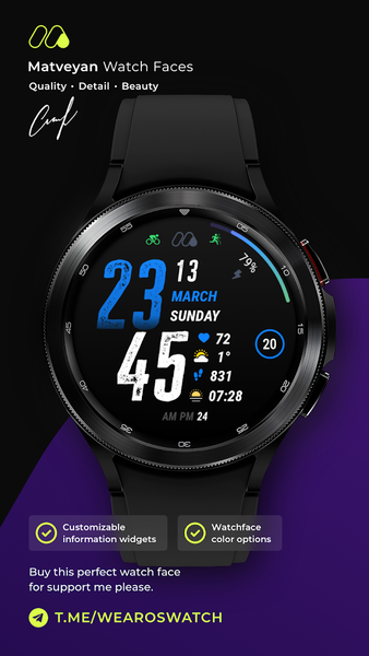 Sport watchface for watch4 - Image screenshot of android app
