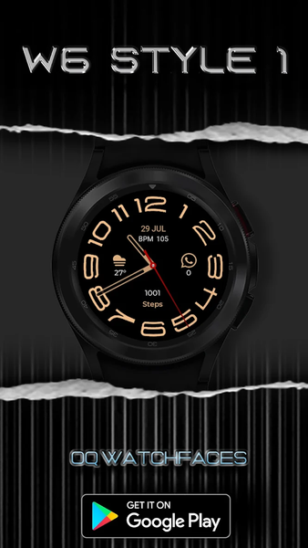 W6 Style 1 For Wear OS - Image screenshot of android app