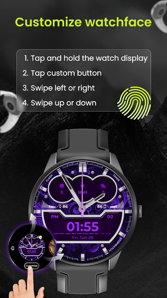 G۰۱۳ Neon Hybrid Watch Face - عکس برنامه موبایلی اندروید
