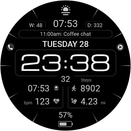 WFP ۲۳۷ Digital watch face - عکس برنامه موبایلی اندروید