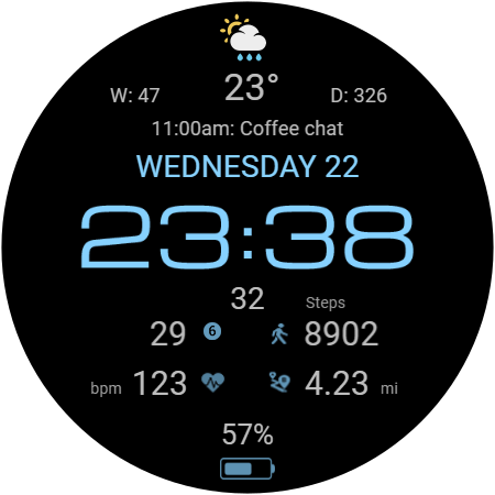 WFP ۲۳۷ Digital watch face - عکس برنامه موبایلی اندروید