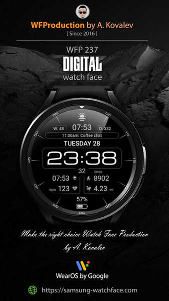 WFP 237 Digital watch face - عکس برنامه موبایلی اندروید