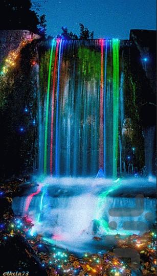 پس زمینه زنده آبشارهای رنگین - عکس برنامه موبایلی اندروید