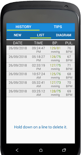 Blood Pressure History - Gameplay image of android game