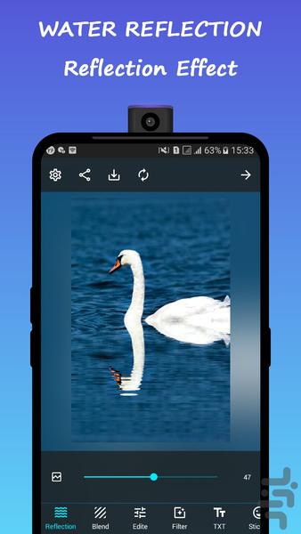 ویرایش عکس (انعکاس عکس در آب) - عکس برنامه موبایلی اندروید