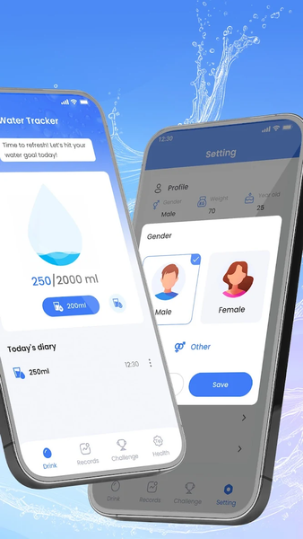 Water Tracker & Drink Reminder - عکس برنامه موبایلی اندروید