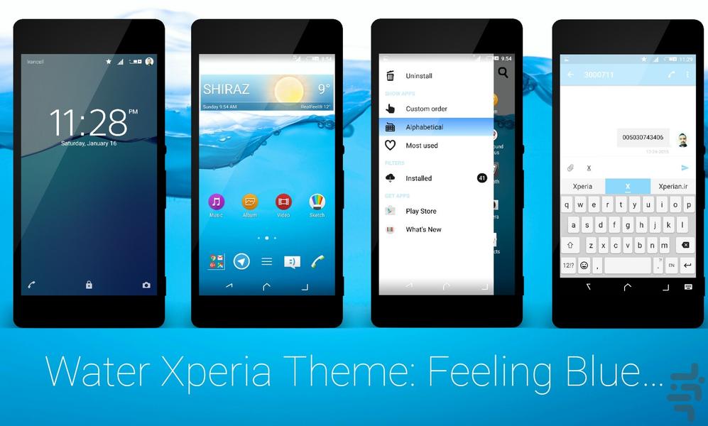 Water Xperia Theme - Image screenshot of android app