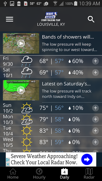 WAVE ۳ Louisville Weather - عکس برنامه موبایلی اندروید
