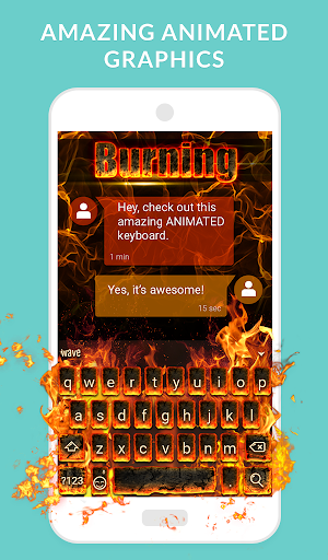 Wave Animated Keyboard Emoji - Image screenshot of android app