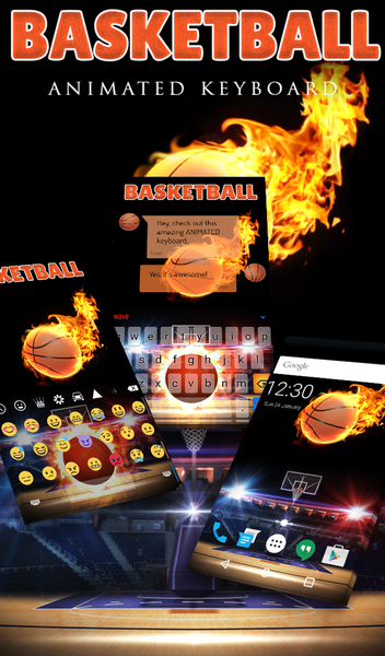 Basketball Animated Keyboard - Image screenshot of android app