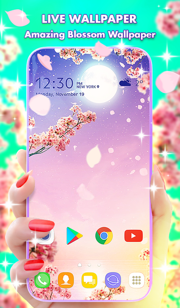 Sakura Live Wallpaper Theme - Image screenshot of android app