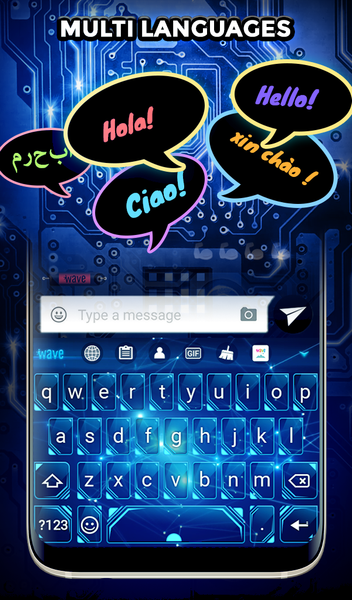 Blue Light Keyboard Wallpaper - عکس برنامه موبایلی اندروید