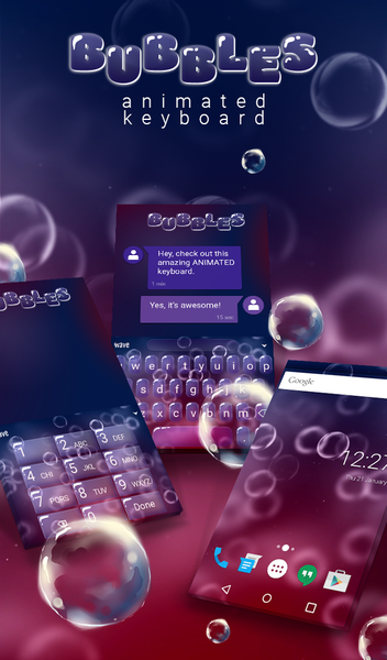 Bubbles Animated Keyboard - عکس برنامه موبایلی اندروید