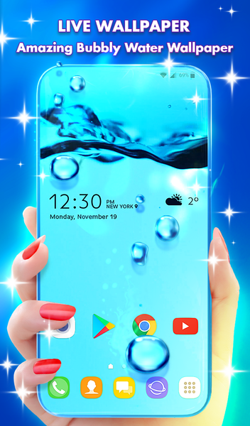 Bubbly Water Wallpaper Theme - عکس برنامه موبایلی اندروید