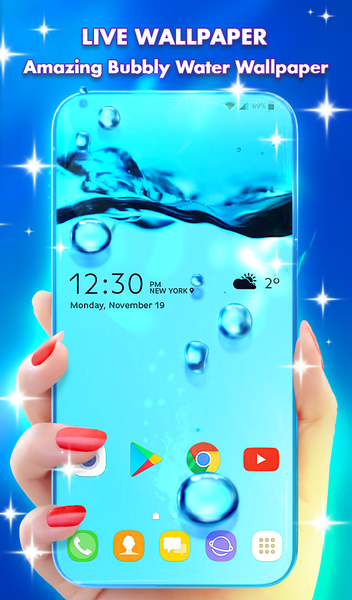 Bubbly Water Wallpaper Theme - Image screenshot of android app