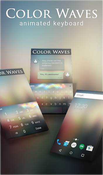Color Waves Animated Keyboard + Live Wallpaper - عکس برنامه موبایلی اندروید