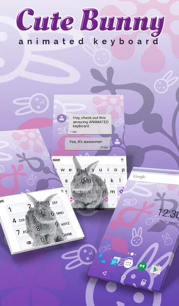 Cute Bunny Wallpaper Theme - عکس برنامه موبایلی اندروید