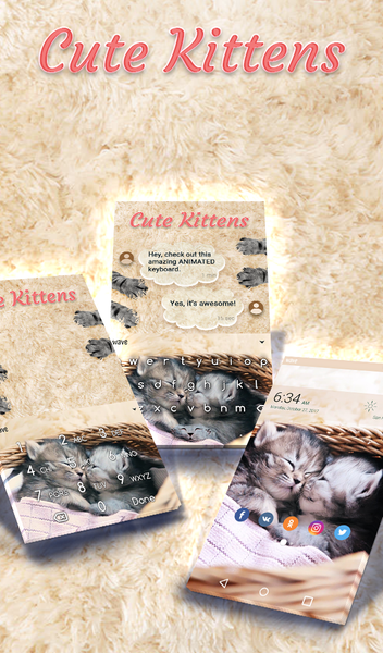 Kittens Keyboard Custom Theme - عکس برنامه موبایلی اندروید