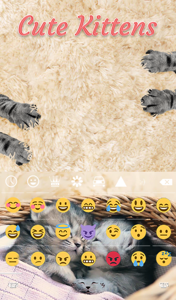 Kittens Keyboard Custom Theme - عکس برنامه موبایلی اندروید