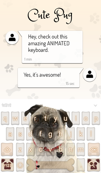 Cute Pug Keyboard Wallpaper HD - عکس برنامه موبایلی اندروید