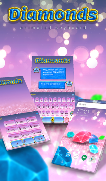 Diamonds Live Wallpaper Theme - Image screenshot of android app