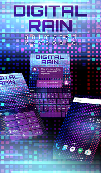 Digital Rain Animated Keyboard - عکس برنامه موبایلی اندروید