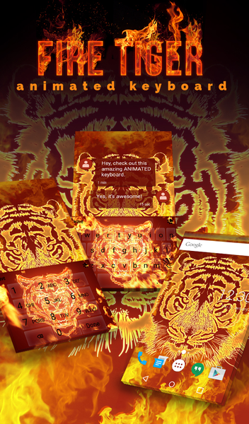 Fire Tiger Keyboard Wallpaper - عکس برنامه موبایلی اندروید