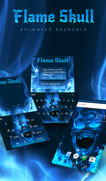 Flame Skull Keyboard Theme - Image screenshot of android app