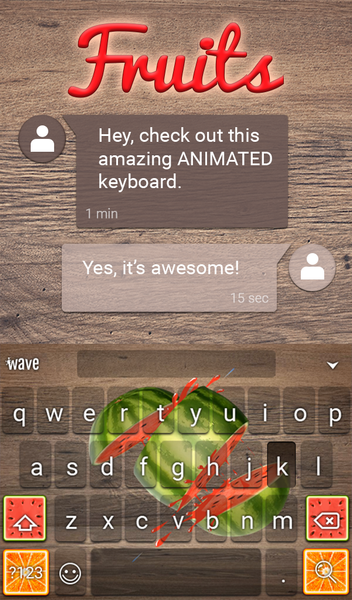 Fruits Animated Keyboard - عکس برنامه موبایلی اندروید