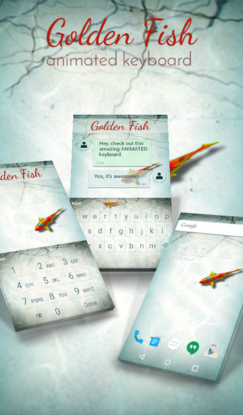 Golden Fish Animated Keyboard + Live Wallpaper - عکس برنامه موبایلی اندروید