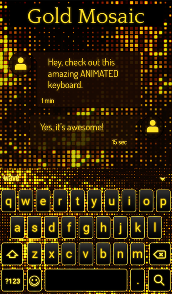 Gold Mosaic Animated Keyboard - عکس برنامه موبایلی اندروید