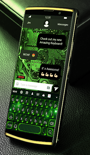 Green Light Keyboard Wallpaper - عکس برنامه موبایلی اندروید