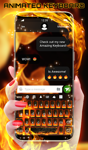 Burning Keyboard Wallpaper HD - Image screenshot of android app