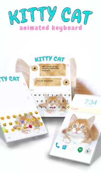 Kitty Cat Keyboard & Wallpaper - عکس برنامه موبایلی اندروید