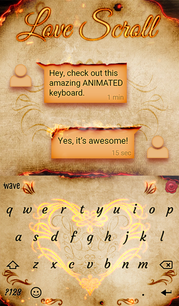 Love Scroll Animated Keyboard - عکس برنامه موبایلی اندروید