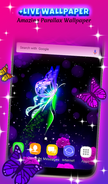 Neon Butterflies Wallpaper HD - Image screenshot of android app