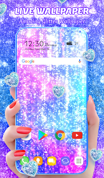 Neon Glitter Wallpaper Theme - Image screenshot of android app