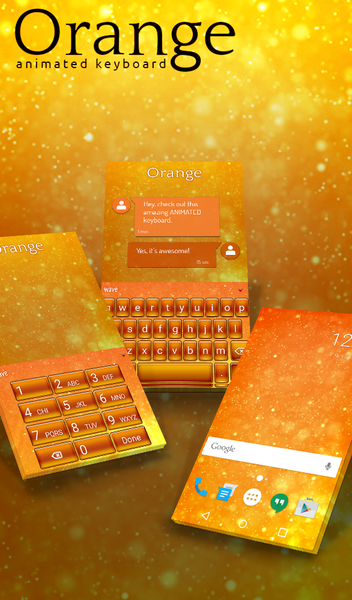 Orange Animated Keyboard - Image screenshot of android app