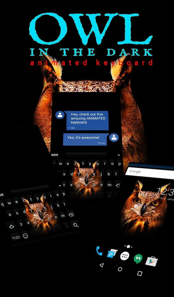 Owl Animated Keyboard + Live W - Image screenshot of android app