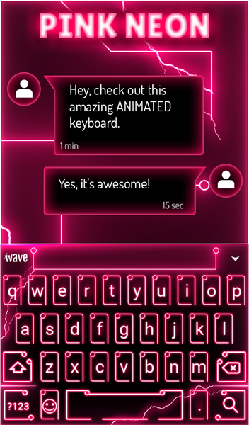 Pink Neon Keyboard & Wallpaper - عکس برنامه موبایلی اندروید