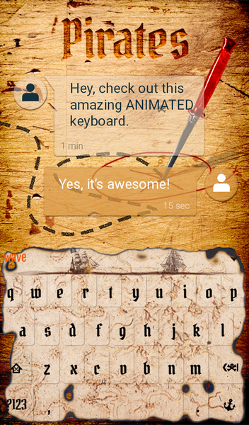 Pirates Animated Keyboard - عکس برنامه موبایلی اندروید